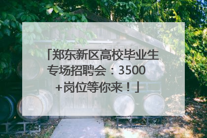 郑东新区高校毕业生专场招聘会：3500+岗位等你来！