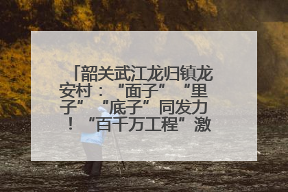 韶关武江龙归镇龙安村：“面子”“里子”“底子”同发力！“百千万工程”激活乡村新动能