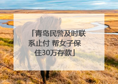 青岛民警及时联系止付 帮女子保住30万存款