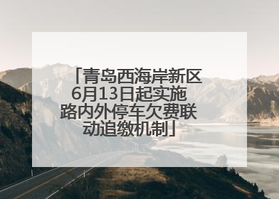青岛西海岸新区6月13日起实施路内外停车欠费联动追缴机制