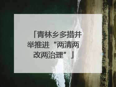 青林乡多措并举推进“两清两改两治理”