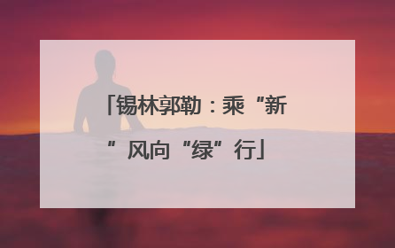 锡林郭勒：乘“新”风向“绿”行