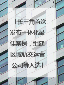 长三角首次发布一体化最佳案例，组建区域轨交运营公司等入选