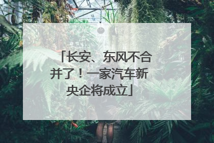 长安、东风不合并了！一家汽车新央企将成立