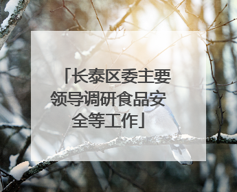 长泰区委主要领导调研食品安全等工作
