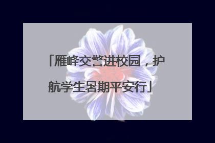 雁峰交警进校园，护航学生暑期平安行