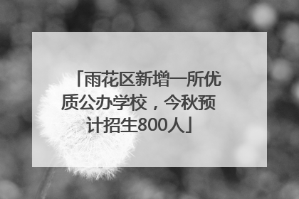 雨花区新增一所优质公办学校，今秋预计招生800人