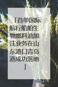 首单国际航行船舶生物燃料油加注业务在山东港口青岛港成功落地