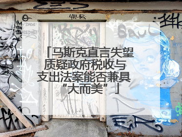 马斯克直言失望 质疑政府税收与支出法案能否兼具“大而美”