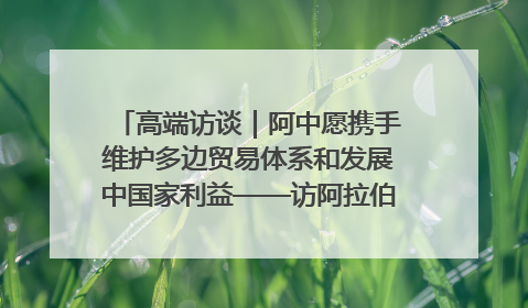 高端访谈｜阿中愿携手维护多边贸易体系和发展中国家利益——访阿拉伯议会议长亚马希