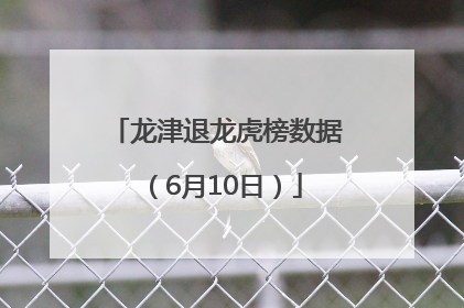 龙津退龙虎榜数据（6月10日）