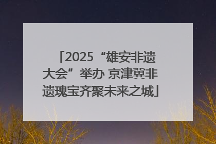 2025“雄安非遗大会”举办 京津冀非遗瑰宝齐聚未来之城