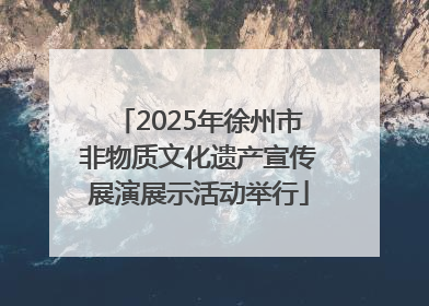 2025年徐州市非物质文化遗产宣传展演展示活动举行