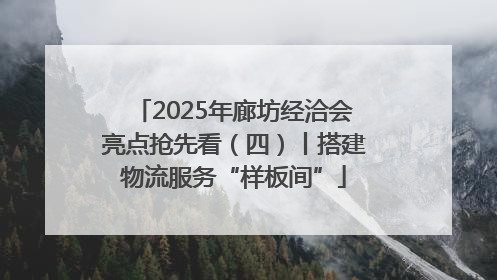 2025年廊坊经洽会亮点抢先看（四）丨搭建物流服务“样板间”